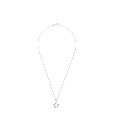 Abbildung von Amor Kette mit Anhänger 925 Sterling Silber Damen Halsschmuck, Zirkonia synth., 42 cm, Bicolor, Stern, Kommt in Schmuck Geschenk Box, 2026031