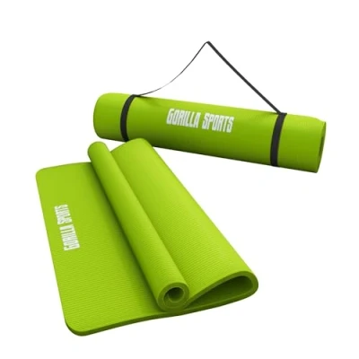 Abbildung von GORILLA SPORTS Yogamatte 190x60cm / 190x100cm, Tragegurt, Rutschfest Fitnessmatte, Gymnastik