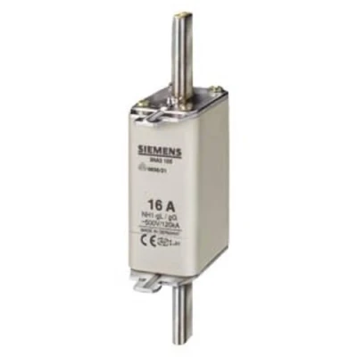 Abbildung von SIEMENS NH Sicherungseinsatz, NH1 160 A spannungsf?hrende Grifflaschen, Stirnkennmelder