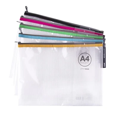 Abbildung von Reißverschlussbeutel A4 Sortierte Farben 355x255 mm 20 Stk.