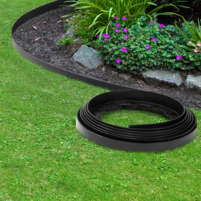 Abbildung von IDMarket Beeteinfassung für den Garten, flexibel, 10 m, mit 30 Erdnägeln