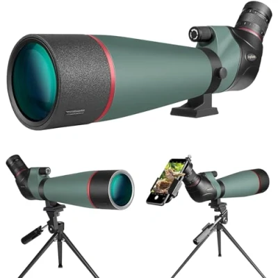 Abbildung von JoyDate 20 60x80mm HD Spektiv mit Stativ, Smartphone Adapter, Tragetasche, BAK4, wasserdicht, Zielfernrohr für Zielschießen Vogelbeobachtung Jagd Wildtiere