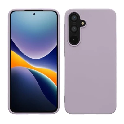 Abbildung von kwmobile Hülle kompatibel mit Samsung Galaxy A55 5G weiches TPU Silikon Case Cover geeignet für kabelloses Laden Lavendel