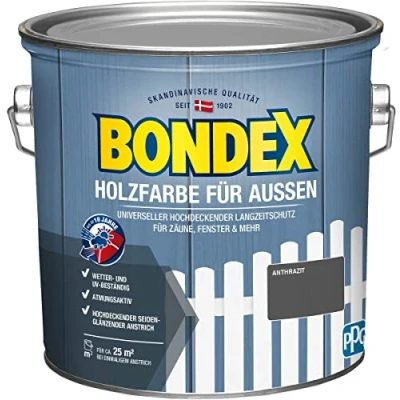 Abbildung von Bondex Wetterschutzfarbe Holzfarbe für Außen, 2,5 oder 7,5 l, Langzeitschutz, Hochdeckend