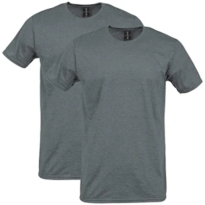 Abbildung von Gildan Unisex Erwachsene Softstyle Baumwolle Style G64000 T Shirt, Graphit Heather (2er Pack), XL