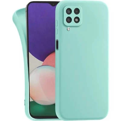 Abbildung von MyGadget Hülle für Samsung Galaxy A12 5G robuste Silikon Schutzhülle TPU Case Slim Silikonhülle Back Cover Kratzfest Handyhülle Matt Mint