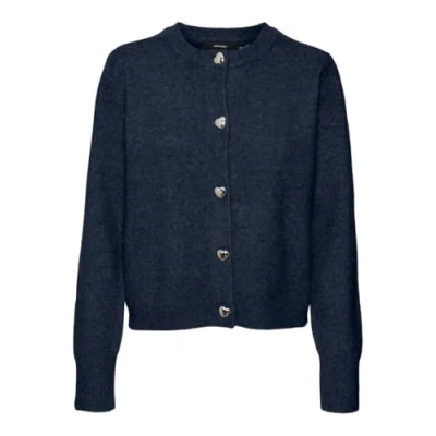 Abbildung von Vero Moda Vmfiona Short Button Strickjacke, Damen, Größe: XS, Navy blazer