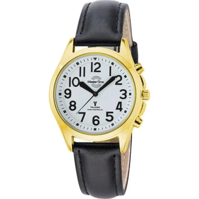 Abbildung von Master Time MTLA 10942 12L Sprechende Damen Funkuhr Goldfarben/Schwarz