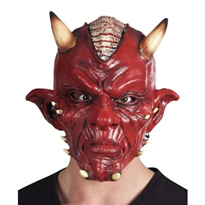 Abbildung von Boland 97505 Latex Kopfmaske Teufel, Maske fürs Gesicht, Kostüm, Karneval, Halloween, Mottoparty, Zombie