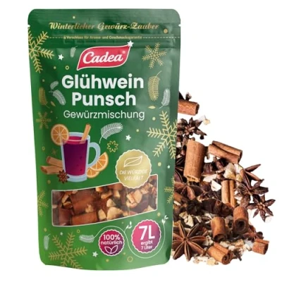Abbildung von CADEA Glühwein Punsch Gewürzmischung 5 x 100g Beutel Wintergetränke Köstliches Glühweingewürz für Glühpunsch, Apfelpunsch, alkoholfrei
