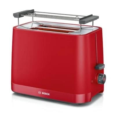 Abbildung von BOSCH Toaster &quot;MyMoment TAT3M124&quot;, 2 Schlitze, für Scheiben, 950 W, entnehmbarer Brötchenaufsatz, Auftaufunktion, Brotzentrierung, AutoOff