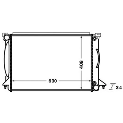 Abbildung von MAHLE ORIGINAL CR 1422 000S Kühler, Motorkühlung 632 398 32 Kühlrippen gelötet AUDI: A4 B6 Avant, B7 Limousine