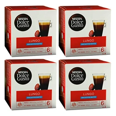 Abbildung von Nescafé Dolce Gusto Caffè Lungo Decaffeinato, Kaffee, Kaffeekapsel, 4er Pack, 4 x 16 Kapseln