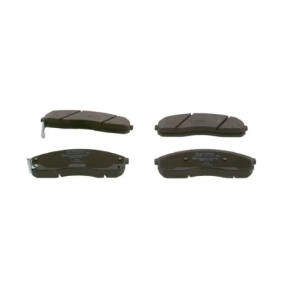 Abbildung von BOSCH 0 986 424 714 Bremsbelagsatz Low Metallic mit akustischer Verschleißwarnung Anti Quietsch Blech KIA: Carnival 2, I