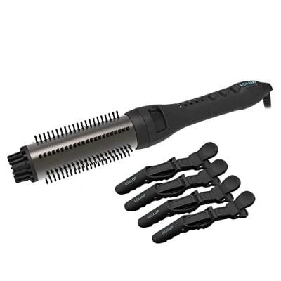 Abbildung von Revamp Progloss Perfect Finish Lockenstab &amp; Wellenbürste + 4 Professionelle Haarklammern Für Locken, Wellen und Volumen Mit Ölen aus Keratin, Kokosnuss Argan angereichert