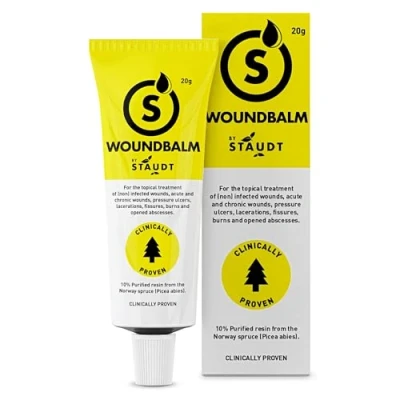 Abbildung von Staudt Woulnd Balm Natural Ointment with Antimicrobial &amp; Soothing Properties Wound Cream for Recovery Scar Prevention Cuts, Burns, Surgical Wounds, Abrasions 10% Norway Spruce Resin 50g