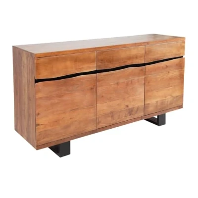 Abbildung von riess ambiente Sideboard MAMMUT 160cm honigfarben (Einzelartikel, 1 St), Massivholz · Baumkante Metall Kommode Wohnzimmer