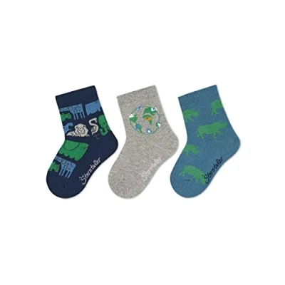 Abbildung von Sterntaler Baby Jungen Socken Söckchen 3er Pack Safari Baby, Babysöckchen, Babysocken aus Baumwolle marine, 18