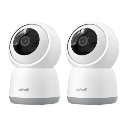 Abbildung von ieGeek Überwachungskamera Innen, 2K Kamera Überwachung 360 WLAN Indoor,Zwei Wege Audio, 15M Nachtsicht, PIR Bewegungserkennung, Auto Tracking, Alexa (Weiße 2)