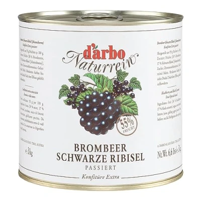 Abbildung von Darbo Naturrein Brombeer Schwarze Ribisel Johannisbeeren Konfitüre Extra passiert 3000g