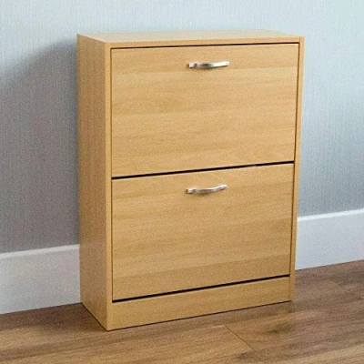 Abbildung von Vida Designs Schuhschrank mit 2 Schubladen, aus Kiefernholz