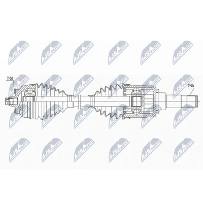 Abbildung von NTY NPW BM 169 Antriebswelle Hinterachse rechts 703 BMW: 2 Active Tourer