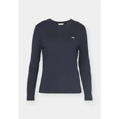 Abbildung von GANT Rundkragen Langarmshirt, Damen, Größe: 40, Uni