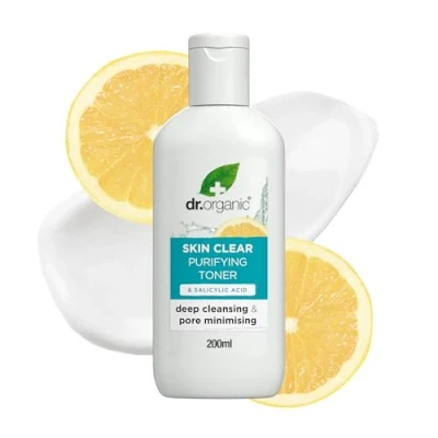 Abbildung von Dr Organic Skin Clear 5 in 1 Toner, Reinigend, Gegen Akne &amp; Klare Haut, Ölige, Problematische Vegan, Tierversuchsfrei, Paraben SLS frei, Bio, 200ml