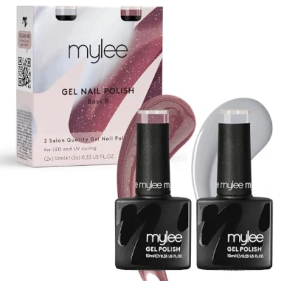 Abbildung von Mylee Gel Nagellack Duo Set 2x10ml [Boss B] The Corpcore Collection UV/LED, Maniküre, Pediküre, Lang anhaltend, für professionellen Gebrauch im Salon sowie zu Hause [Herbst/Winter 2024]