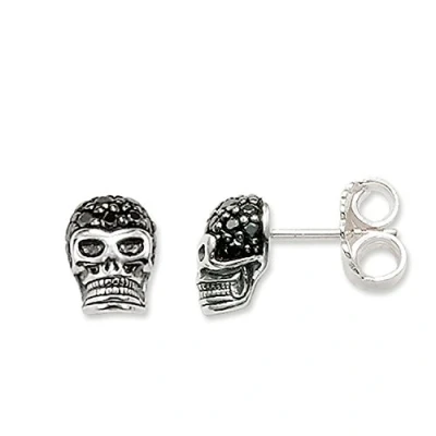 Abbildung von Thomas Sabo Damen Ohrringe Ohrstecker Totenkopf geschwärzt 925 Sterling Silber H1772 051 11