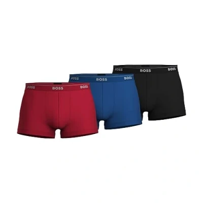 Abbildung von BOSS Herren 3er Pack Shorts aus Stretch Baumwolle mit normaler Passform Badehose, Rot/Blau/Schwarz, X Large