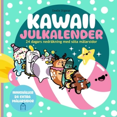 Abbildung von Kawaii Julkalender: 24 dagars nedräkning med söta målarsidor