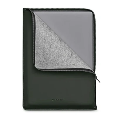 Abbildung von Woolnut Matte PU Folio Zipper Sleeve Case Hülle Tasche für for 14 Zoll MacBook Pro / 13 &amp; Air Grün