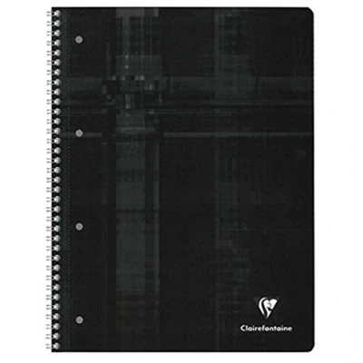 Abbildung von Clairefontaine Ref 8256C_PAQ — Drahtgebundenes Notizbuch (80 Blatt) Format A4+, liniertes Lineum, 90 g/m² Pergamentpapier, laminierter Kartoneinband zufällige Farbe (1 Artikel) EXABB