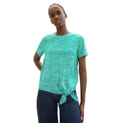 Abbildung von TOM Tailor Denim Tshirt print, Damen, Größe: Small, Green minimal print