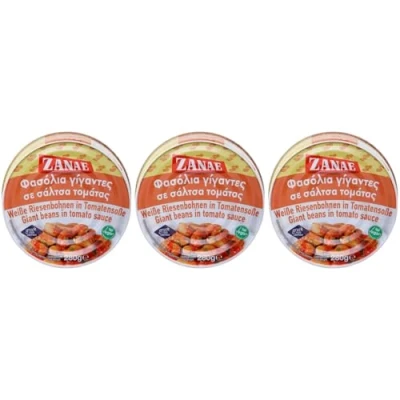 Abbildung von Zanae Gigantes Bohnen in Tomatensauce 3x 280g Dose Spezialität aus Griechenland +20ml Jassas Olivenöl