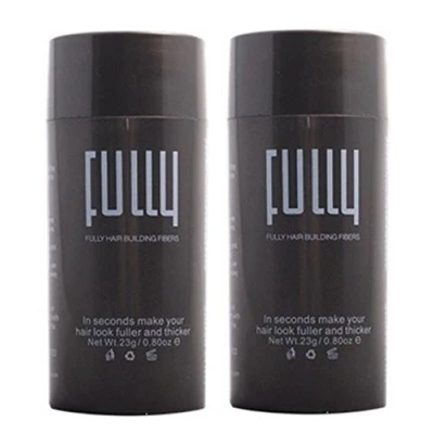 Abbildung von 2 x Fully Haarfasern 23g Haarverdichter Streuhaar Haarverdichtung Schütthaare, Farbton:Schwarz (Black)
