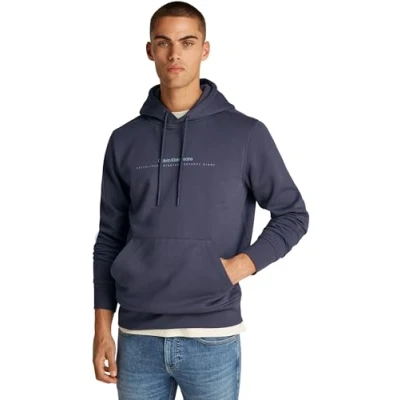 Abbildung von Calvin Klein Jeans Minimal LOGO Hoodie Sweatshirt, Herren, Größe: Medium, Ebony
