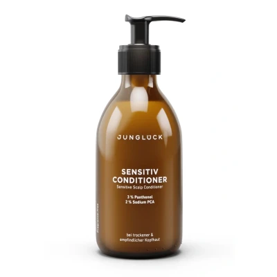 Abbildung von JUNGLÜCK Sensitiv Conditioner 250ml Vegan Ohne Silikone &amp; Mikroplastik Spendet Haaren Kopfhaut intensiv Feuchtigkeit und verbessert die Kämmbarkeit Haarspülung mit BIO Mandelöl Panthenol