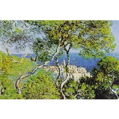Abbildung von 1art1 Claude Monet Poster Bordighera, 1884 Bilder Leinwand Bild Auf Keilrahmen XXL Wandbild Kunstdruck Als Leinwandbild 120x80 cm