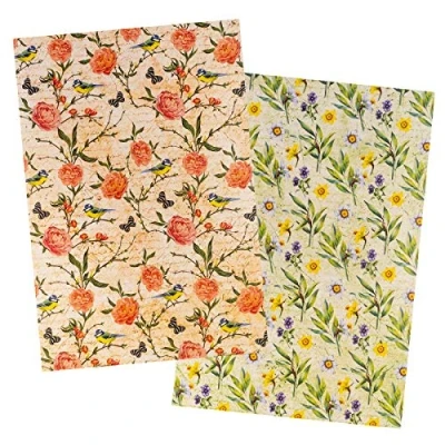 Abbildung von Ideen mit Herz 2 Bogen Reispapier Edel Decoupage Papier DIN A4 Verschiedene Designs Vintage, Weihnachten u.v.m. (Blüten 20)