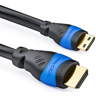 Abbildung von deleyCON 2m Mini HDMI Kabel 2.0/1.4a Kompatibel ARC 3D 4K Ultra HD 1080p 2160p High Speed mit Ethernet Schwarz
