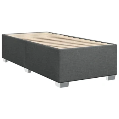 Abbildung von vidaXL Bettgestell, Bett mit Bettfüße Lattenrost, Polsterbett für Schlafzimmer, Einzelbett Bettrahmen, Modern, Dunkelgrau 80x200cm Stoff