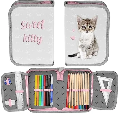 Abbildung von Paso Cat Glitter Cat, multi Colour, Expandable Pencil Case, coloured, case