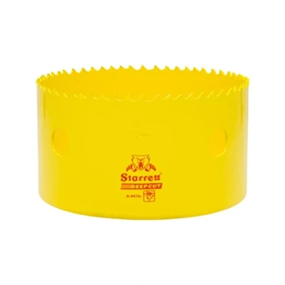 Abbildung von Starrett Tiefschnitt Lochsäge DCH0400 Hochleistungs Bimetall mit zusätzlichen Kobalt HSS Zähnen für Metalle, Holz, Gusseisen, Glasfaser Kunststoffe 102 mm