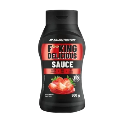 Abbildung von ALLNUTRITION Fitking Delicious Sauce ohne Zuckerzusatz Kalorienarm Cremig Aromatisch mit Maltit Gesüßt 1 Flasche x 500 g Erdbeere