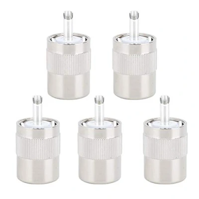 Abbildung von Tangxi UHF PL 259 Einspeisekopf Anschluss Messingvernickelung 5er Pack Koaxialkabel für 50 Ohm RG8/RG214/RG213 9913/LMR400