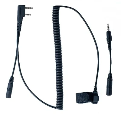 Abbildung von BTECH Universeller 2 poliger K1 auf 3,5 mm Audio Adapter mit One Touch PTT, Premium Kompatibilität BaoFeng, Kenwood Funkgeräten und Headsets Inline Mikrofonen