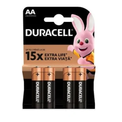 Abbildung von Duracell AA LR6, Einwegbatterie, AA, Alkali, 1,5 V, 4 Stück(e), Sichtverpackung