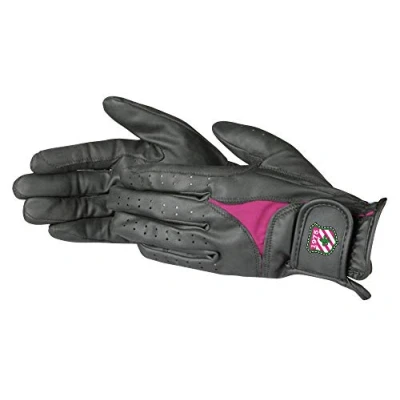 Abbildung von Pfiff 101853 Damen Reithandschuhe, Kunstleder Damenhandschuhe, Schwarz Pink XL